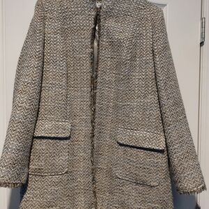 Ricki's Textured Tweed Blazer - Gray and Cream
